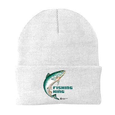 Fishing Pixelated Embroidered Beanie